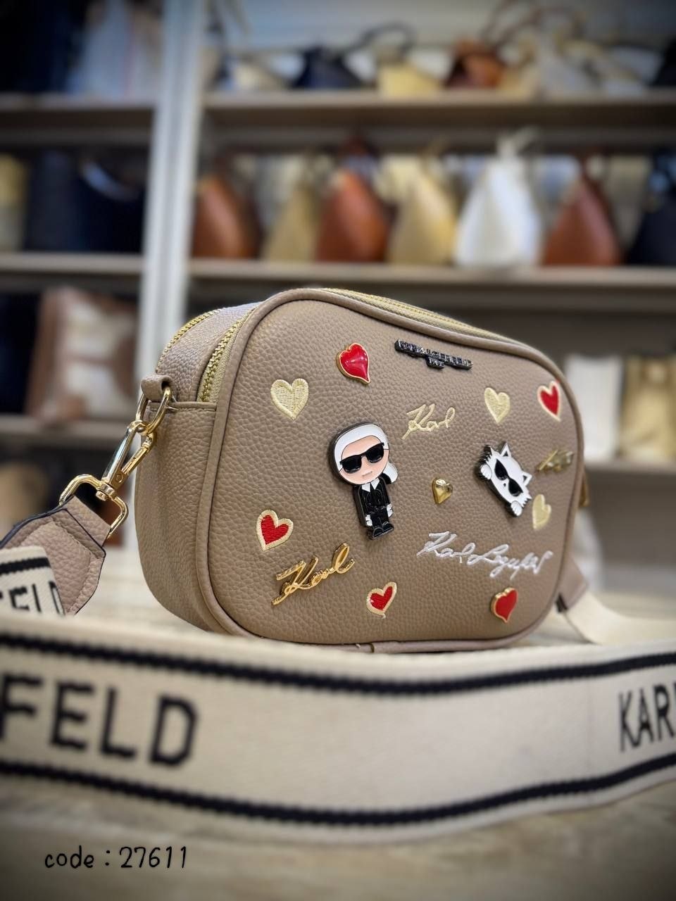 Karl Lagerfeld Inspired Icon Patch Crossbody Bag