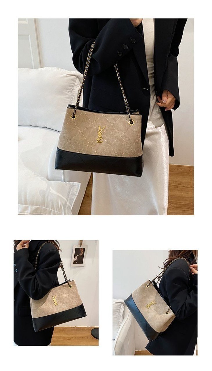 Monogram Suede and Leather Quilted Tote