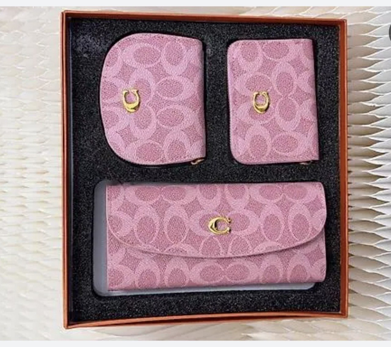Coach Luxury 3-Piece Women's Wallet & Card Holder Gift Set