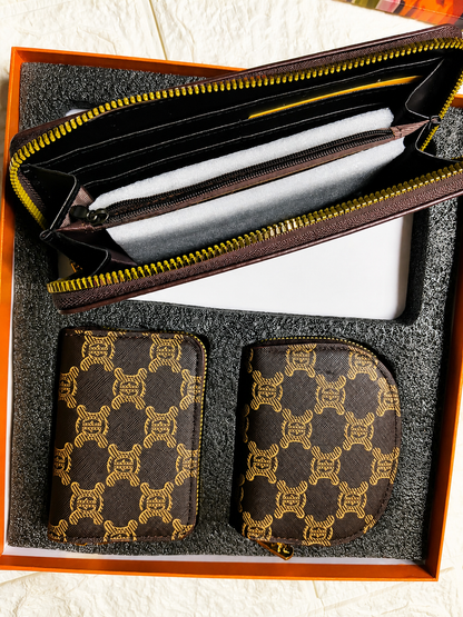 Louie Denn 3-in-1 Luxury Monogram Wallet Set