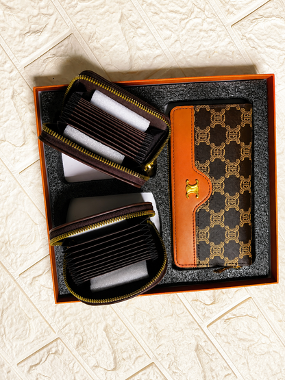 Louie Denn 3-in-1 Luxury Monogram Wallet Set