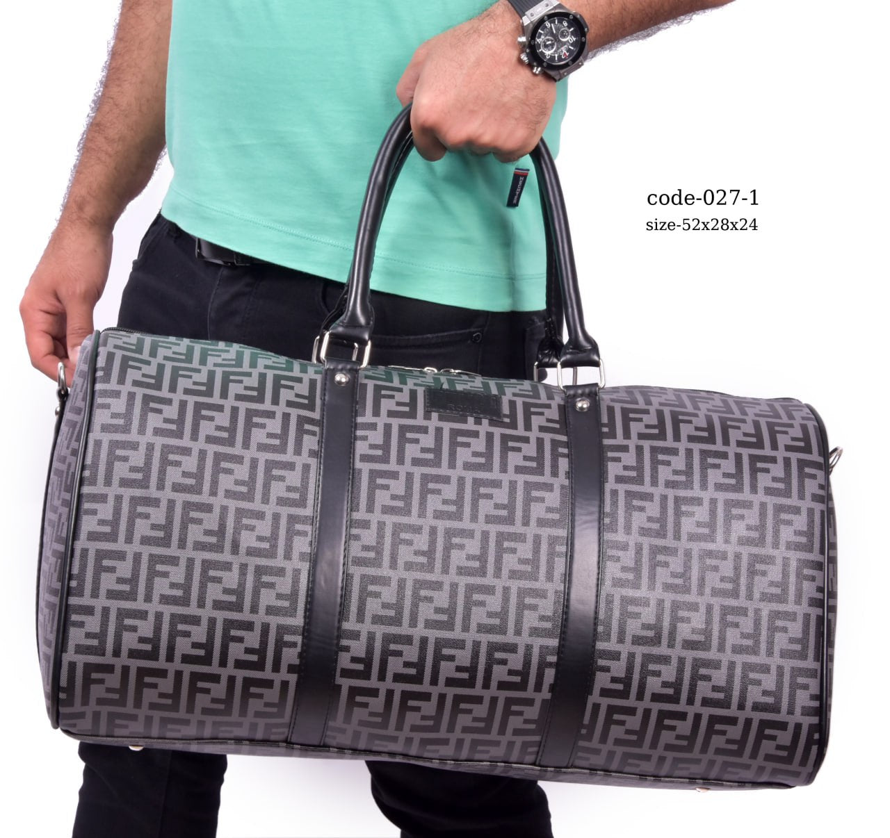 FENDI Premium Patterned Travel Duffle Bag