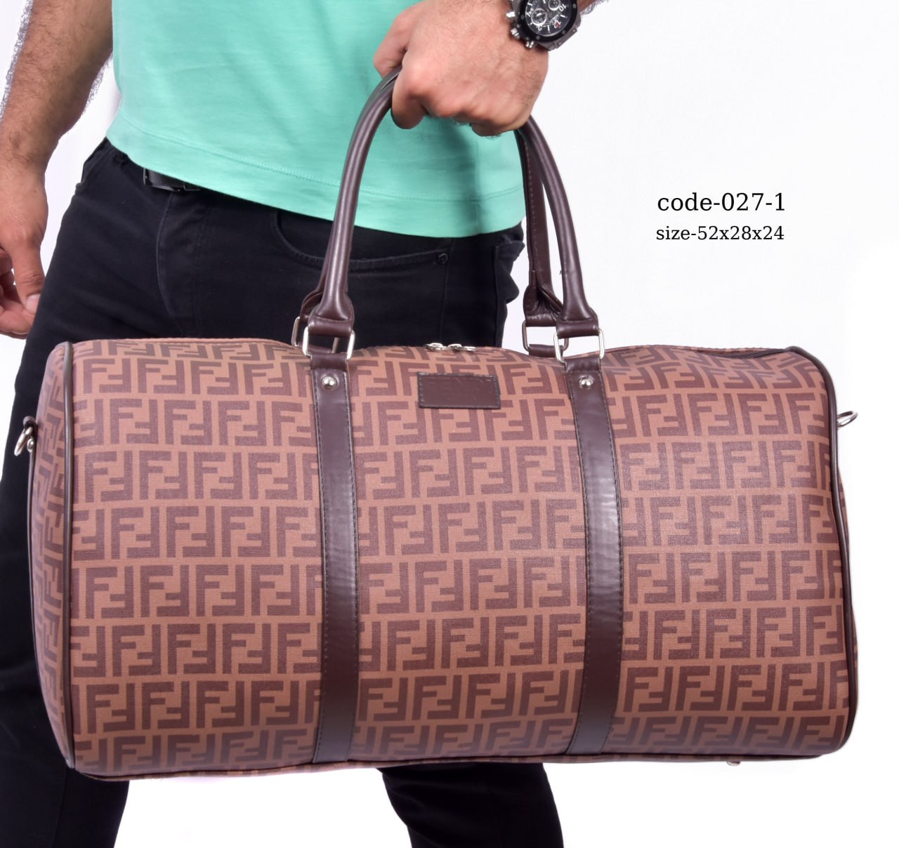 FENDI Premium Patterned Travel Duffle Bag