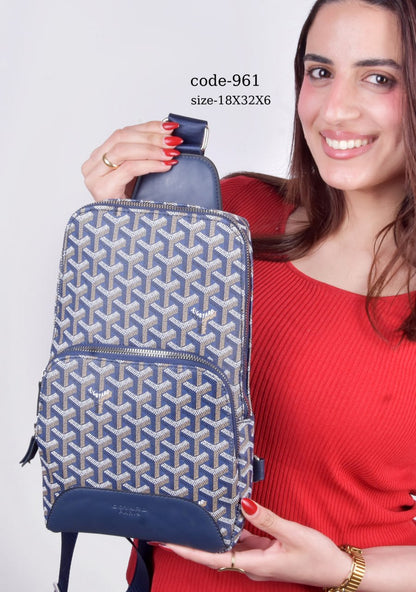 Goyard Paris Luxury Chevron Sling Bag