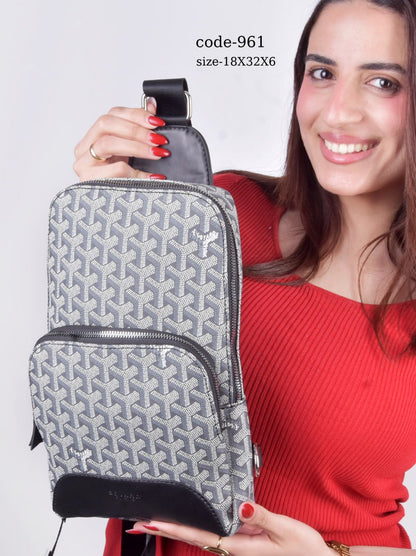 Goyard Paris Luxury Chevron Sling Bag