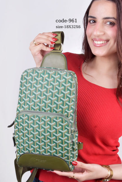 Goyard Paris Luxury Chevron Sling Bag