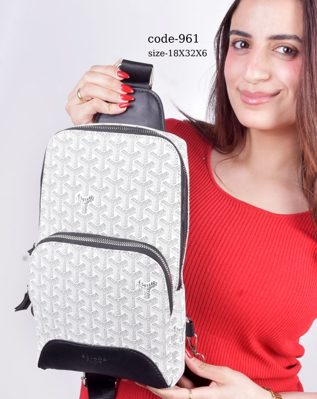 Goyard Paris Luxury Chevron Sling Bag