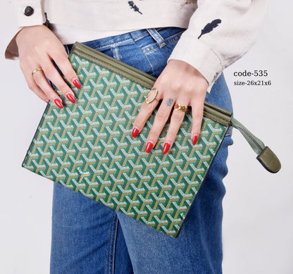 Goyard-Style Patterned Multi-Functional Pouch unisex