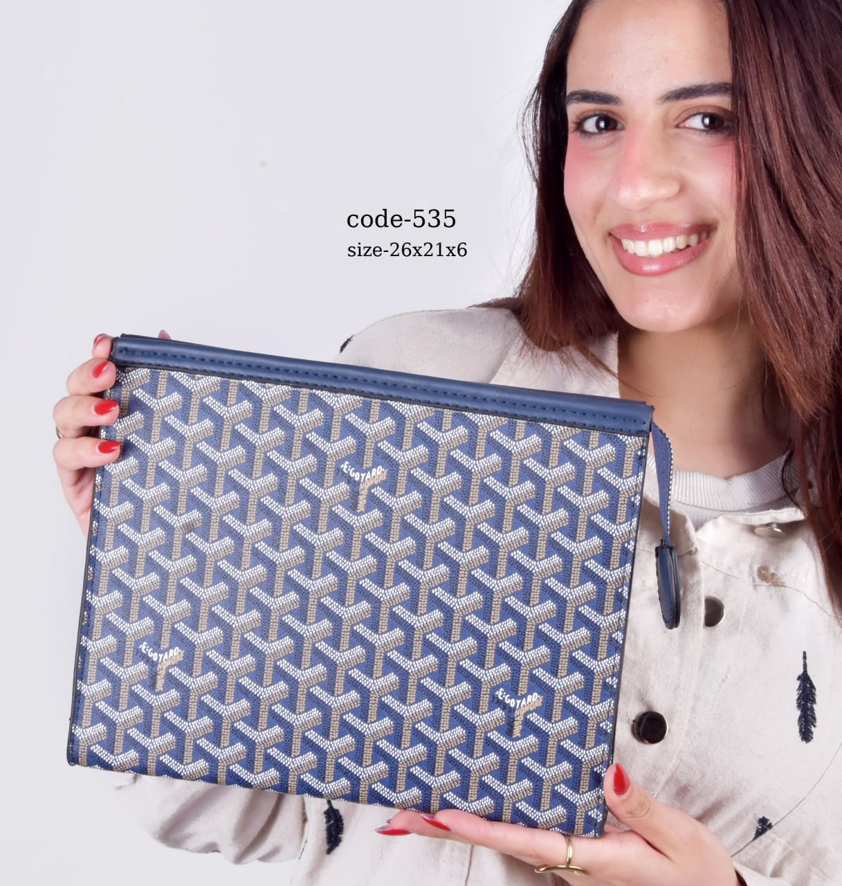 Goyard-Style Patterned Multi-Functional Pouch unisex
