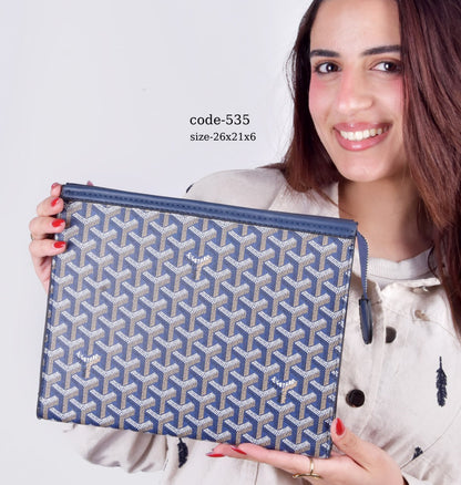 Goyard-Style Patterned Multi-Functional Pouch unisex