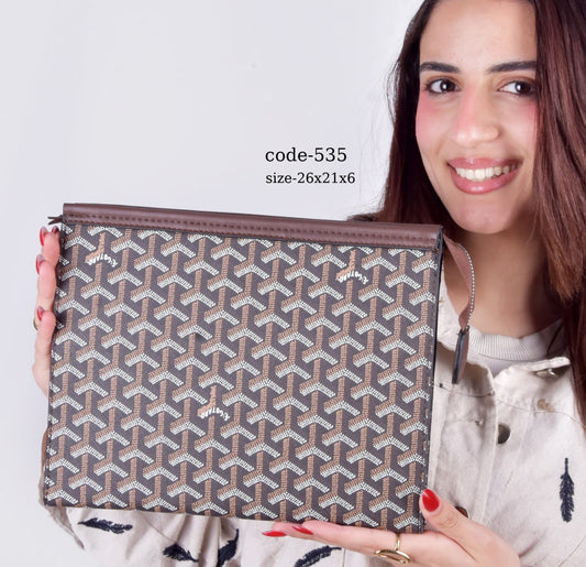 Goyard-Style Patterned Multi-Functional Pouch unisex