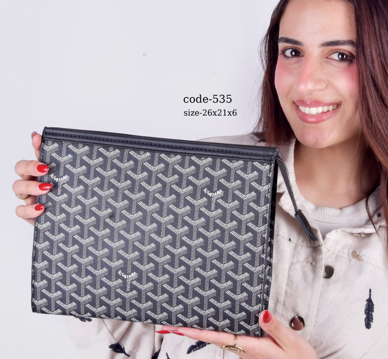 Goyard-Style Patterned Multi-Functional Pouch unisex