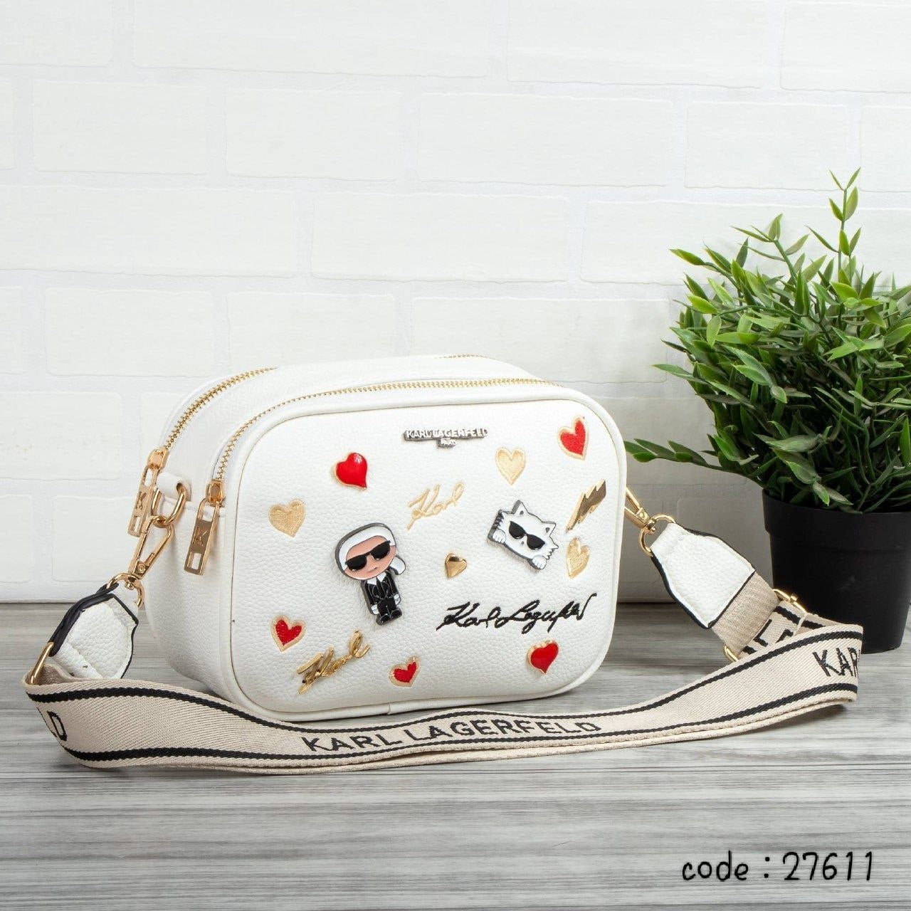 Karl Lagerfeld Inspired Icon Patch Crossbody Bag