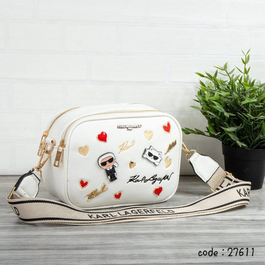 Karl Lagerfeld Inspired Icon Patch Crossbody Bag