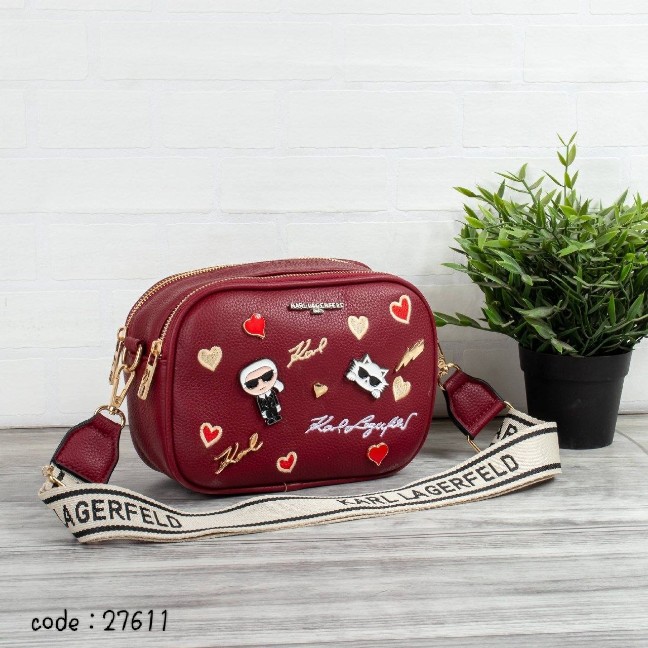 Karl Lagerfeld Inspired Icon Patch Crossbody Bag