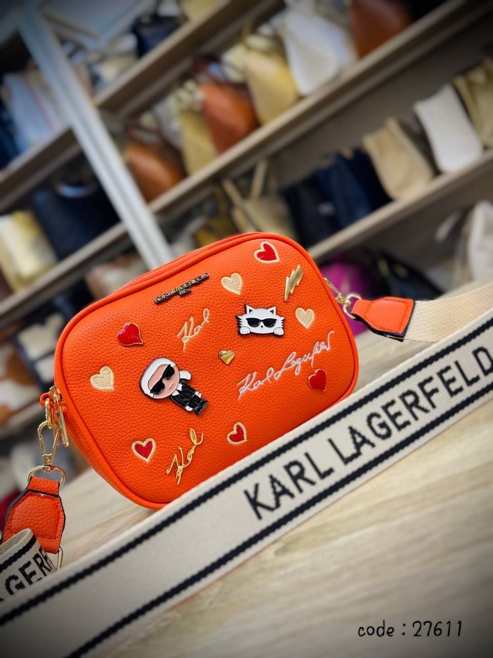 Karl Lagerfeld Inspired Icon Patch Crossbody Bag