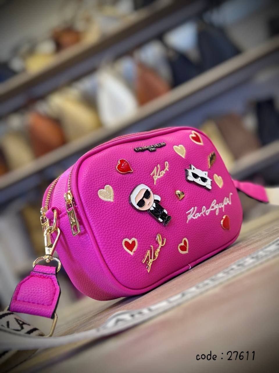Karl Lagerfeld Inspired Icon Patch Crossbody Bag