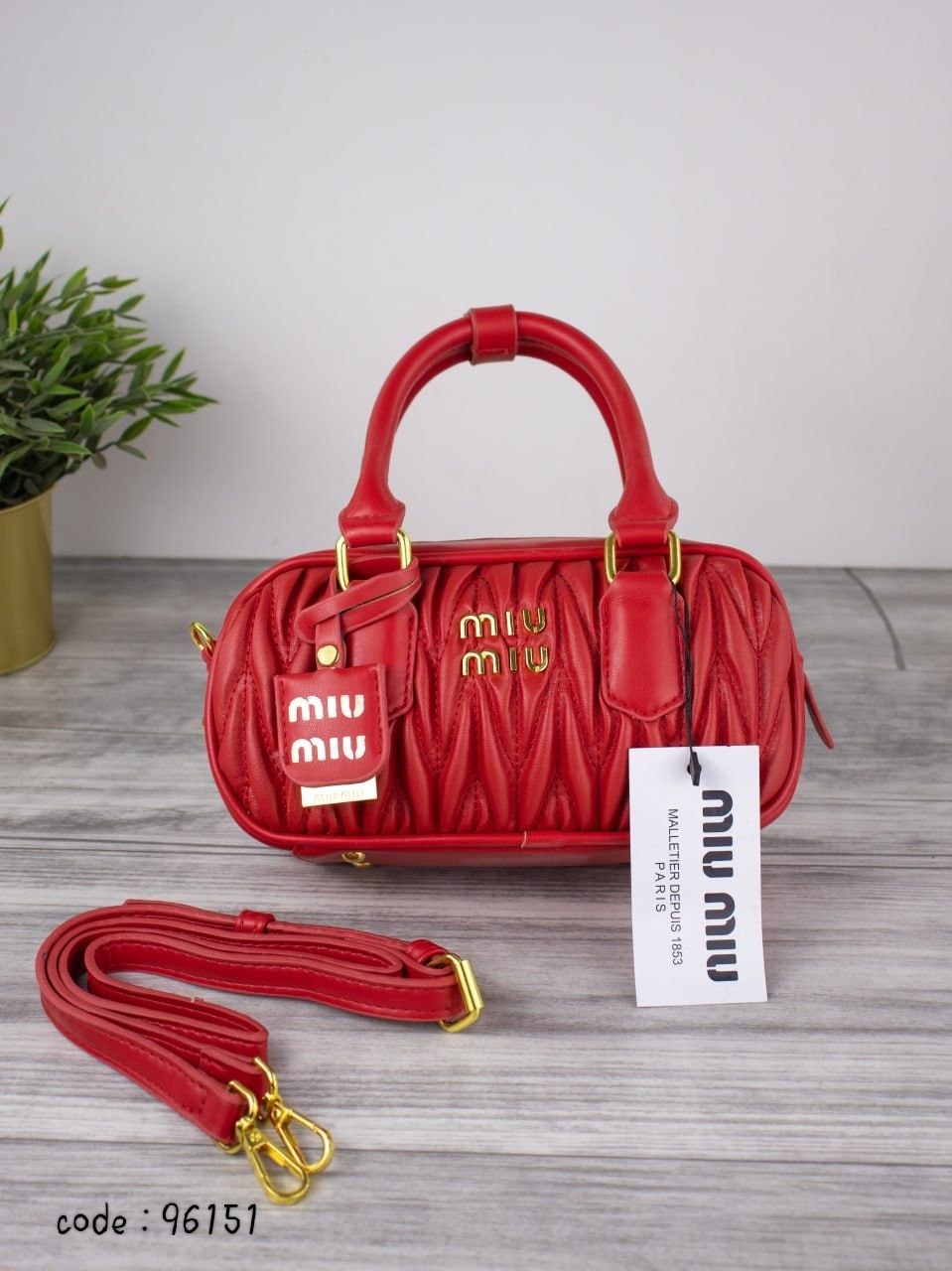 Miu Miu Matelassé Leather Top-Handle Bag