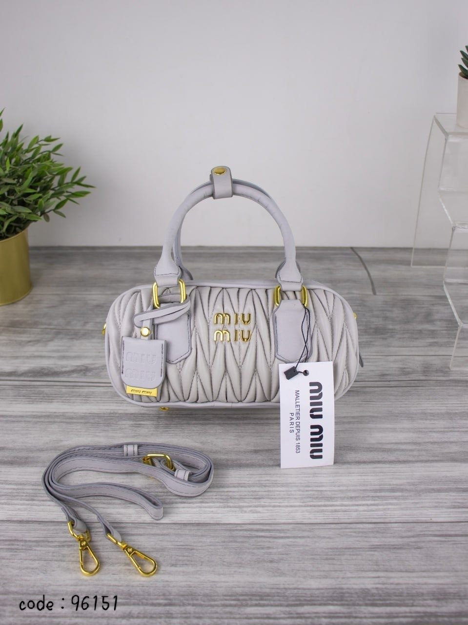 Miu Miu Matelassé Leather Top-Handle Bag