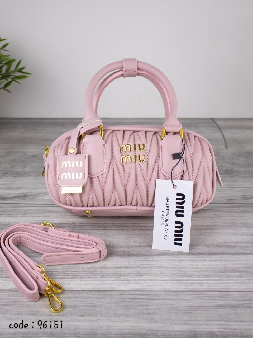 Miu Miu Matelassé Leather Top-Handle Bag