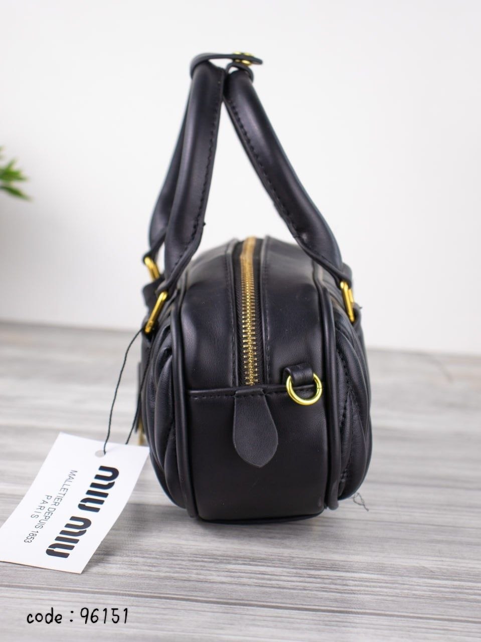 Miu Miu Matelassé Leather Top-Handle Bag