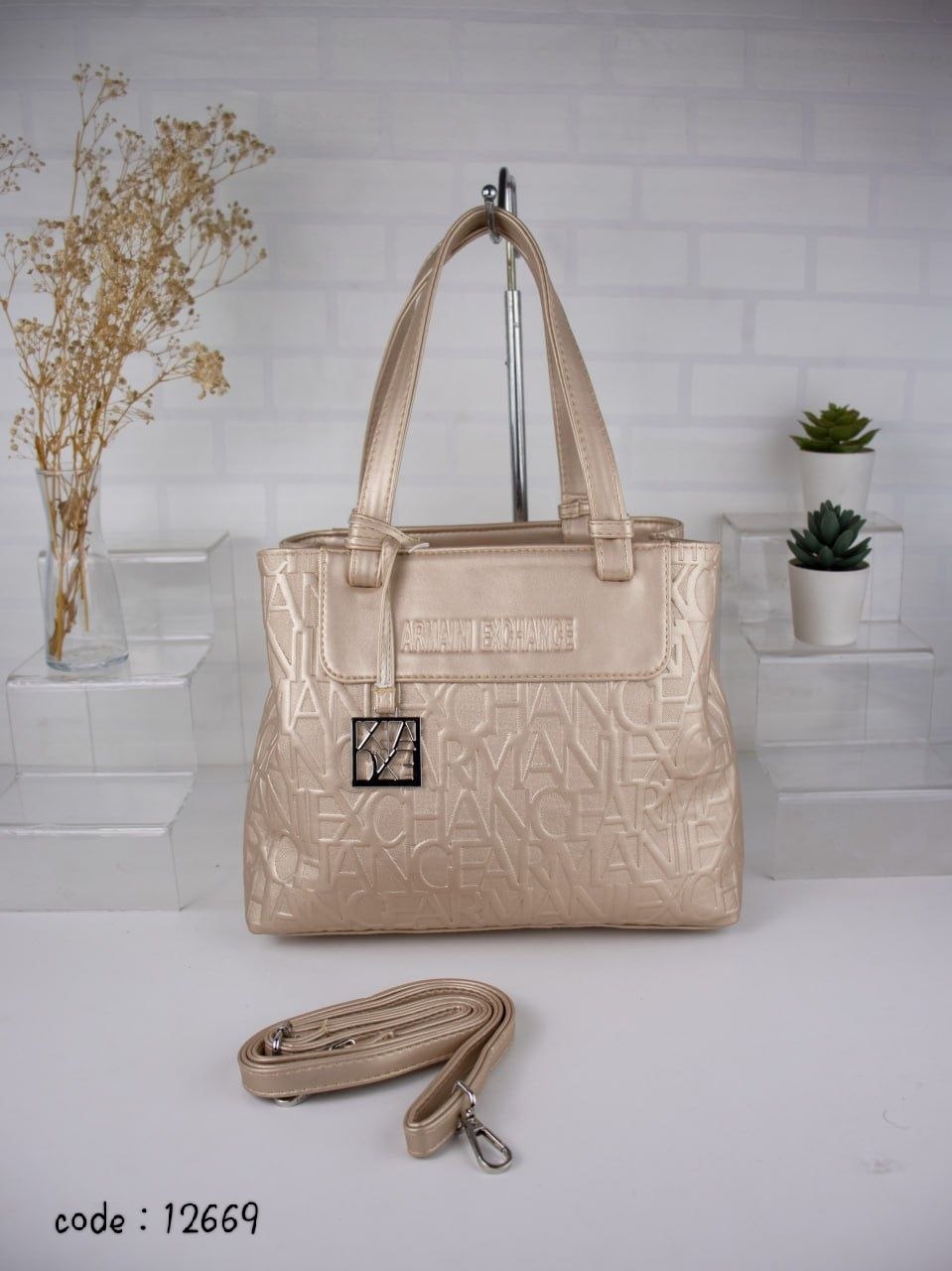 ARMANI EXCHANGE Monogram Satchel