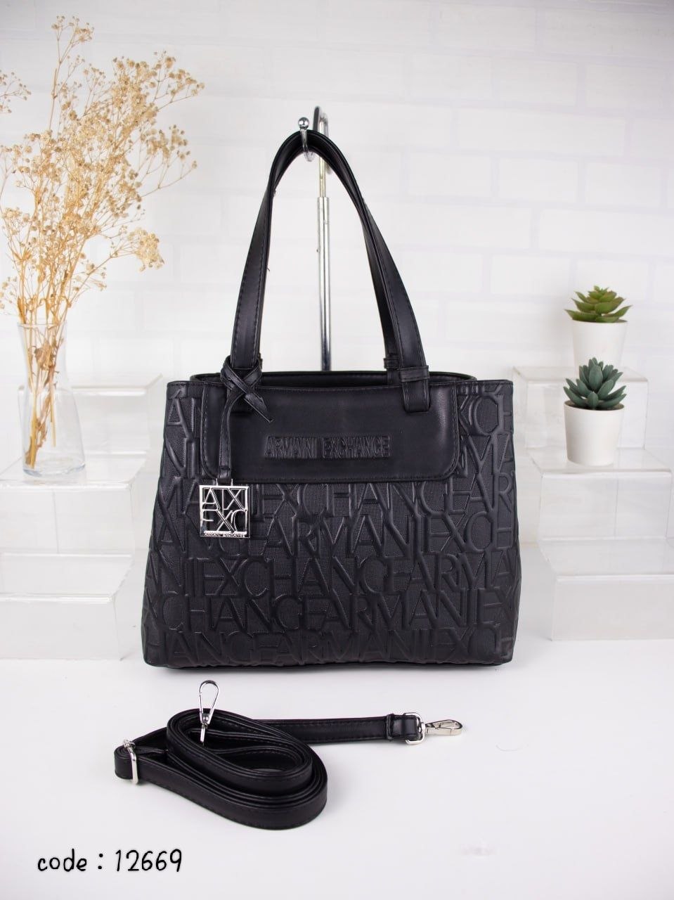 ARMANI EXCHANGE Monogram Satchel