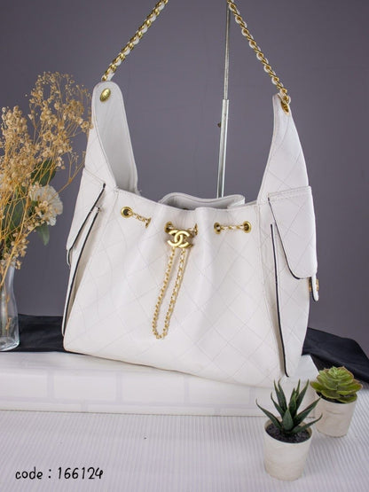 Chanel Large Quilted Lambskin Hobo/Bucket Bag