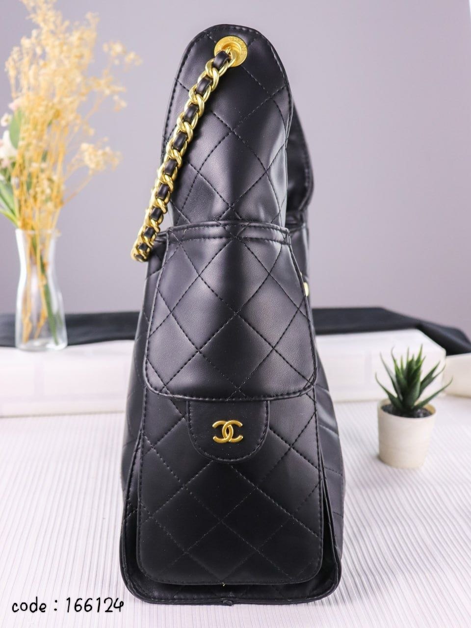 Chanel Large Quilted Lambskin Hobo/Bucket Bag
