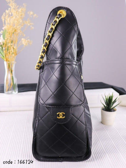 Chanel Large Quilted Lambskin Hobo/Bucket Bag