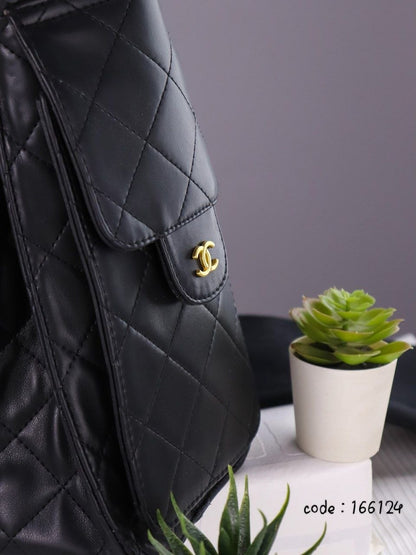 Chanel Large Quilted Lambskin Hobo/Bucket Bag