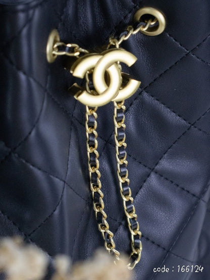 Chanel Large Quilted Lambskin Hobo/Bucket Bag