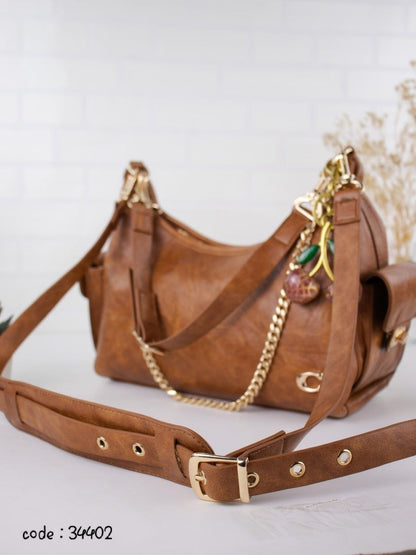 COACH Chic Slouchy Hobo Bag with Cherry Charm