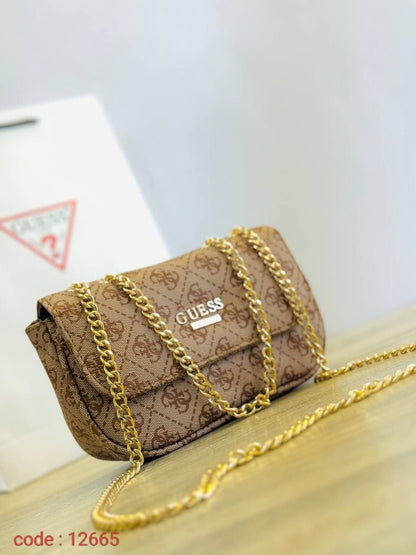 Elevate Your Style: Guess Signature Chain Crossbody Bag