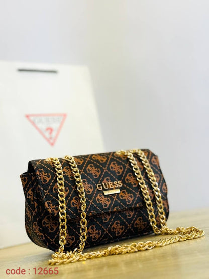 Elevate Your Style: Guess Signature Chain Crossbody Bag