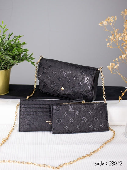 LOUIS VUITTON Elegant 3-in-1 Monogram Chain Crossbody Bag