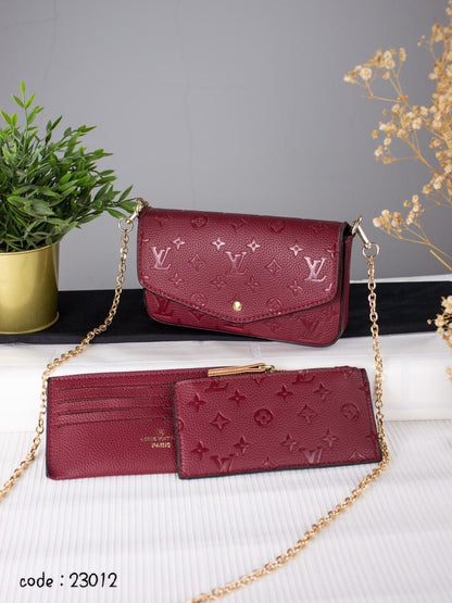 LOUIS VUITTON Elegant 3-in-1 Monogram Chain Crossbody Bag
