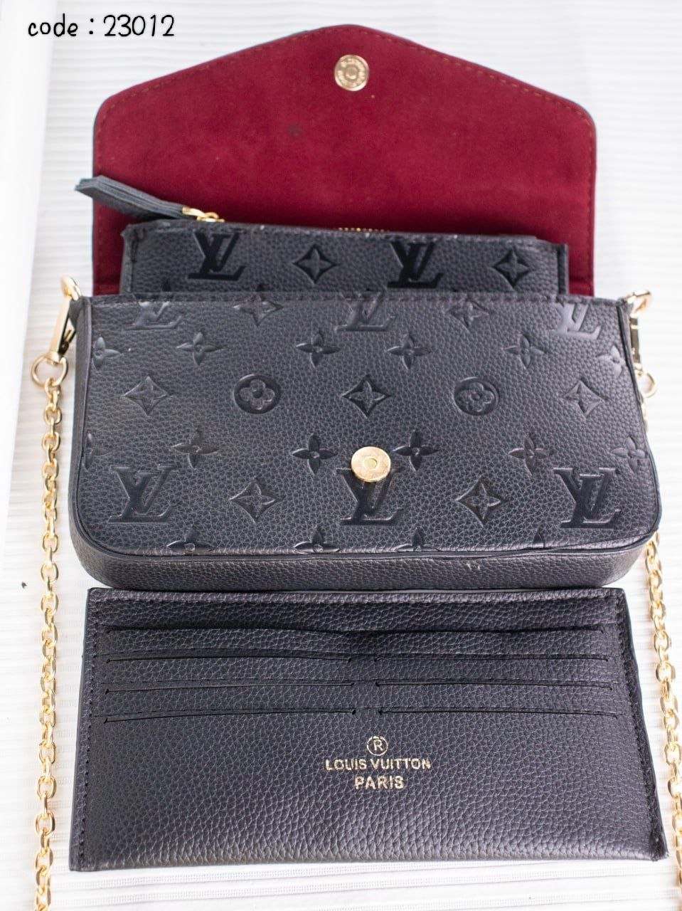 LOUIS VUITTON Elegant 3-in-1 Monogram Chain Crossbody Bag