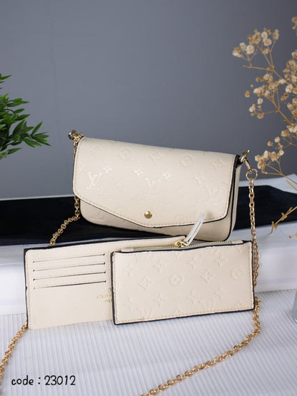 LOUIS VUITTON Elegant 3-in-1 Monogram Chain Crossbody Bag