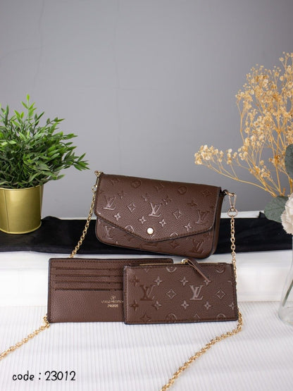 LOUIS VUITTON Elegant 3-in-1 Monogram Chain Crossbody Bag