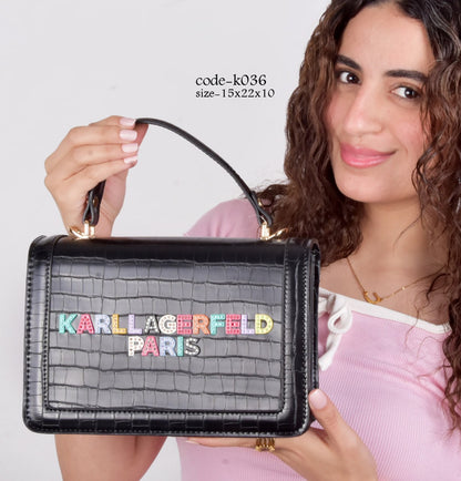 Karl Lagerfeld Paris Croc-Effect Handbag