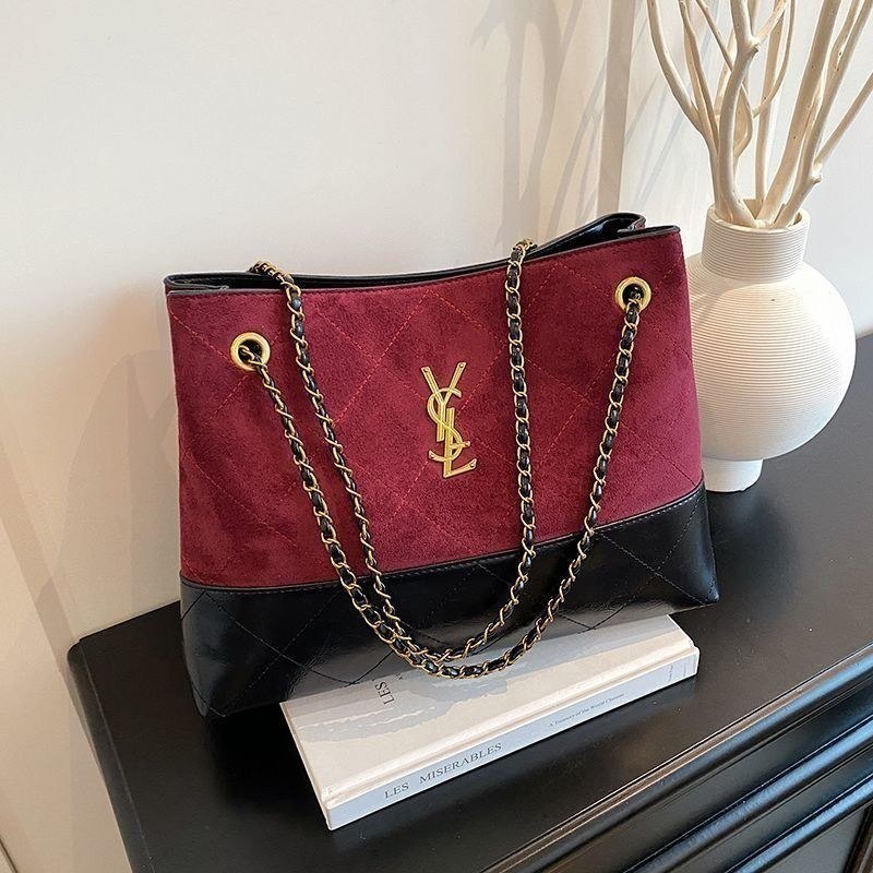 Monogram Suede and Leather Quilted Tote