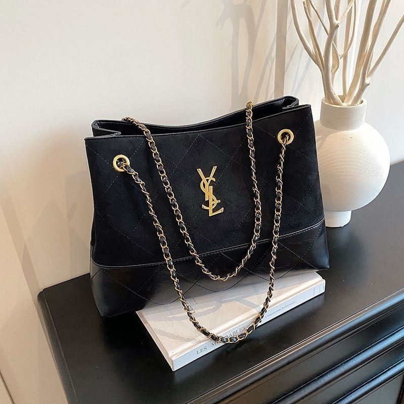 Monogram Suede and Leather Quilted Tote