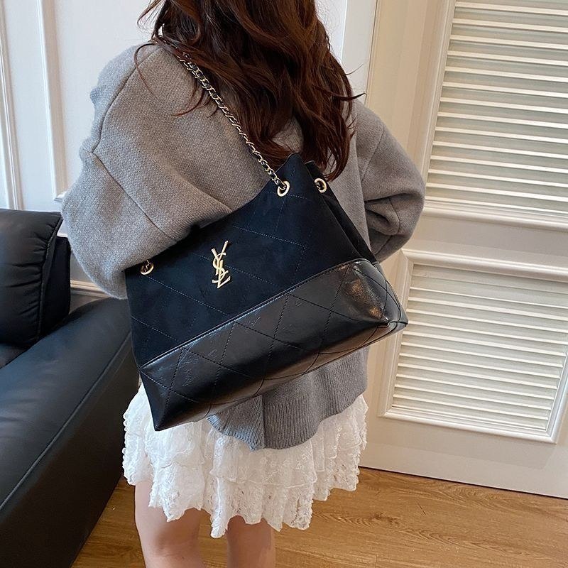 Monogram Suede and Leather Quilted Tote