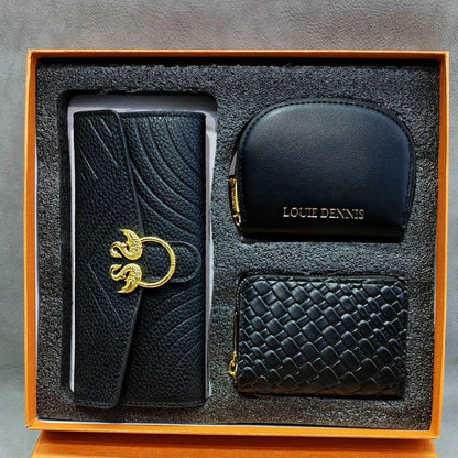 Luxury 3-Piece Women's Wallet & Card Holder Gift Set