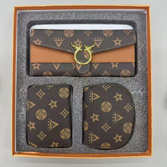 Luxury 3-Piece Women's Wallet & Card Holder Gift Set