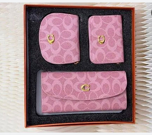 Coach Luxury 3-Piece Women's Wallet & Card Holder Gift Set